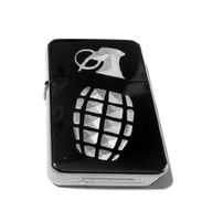 Vector KGM Thunderbird Custom Lighter - Military Armed Forces Amry Logo Black Sparkle ICE High Polish Chrome Rare!