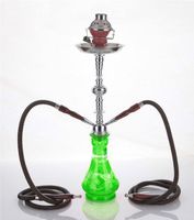 2 hose 23" Jaffa Green Hookah Shisha Nargila water glass vase pipes smoke sale