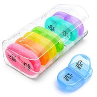 AUVON iMedassist Portable Daily Pill Organizer (Twice-A-Day), Weekly AM/PM Pill Box Case with Moisture-Proof Design for Purse and Pockets to Hold Vitamins, Fish Oil, Supplements and Medication
