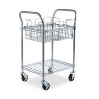 Safco Heavy-Duty Steel Wire Mail Cart CART,MAIL,26 3/4,MGY (Pack of2)