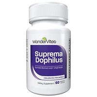 WonderVites Probiotic Supplement Suprema Dophilus, 8 High Potency Strains, Prebiotic & Probiotic for Women & Men, Stomach Acid Resistant, Shelf Stable, Gluten Free, Acidophilus Probiotic, 60 Capsules