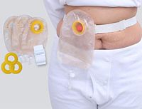 Ostomy Supplies, 3 PCS Colostomy Bags, Drainable Pouch with Clamp Closure for Ileostomy Stoma Care, Cut-to-Fit, Two Piece System