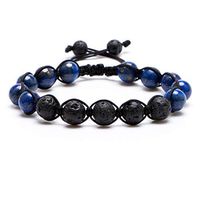 Bivei Lava Rock Stone Aromatherapy Essential Oil Diffuser Braided Woven Adjustable Natural Gemstone Beads Crystal Bracelet（Lapis Lazuli