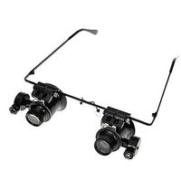 Head-Mounted Magnifier 20x Telescope Led Light Goggle Reading Glasses Watch Repair Jewelry Appraisal Glasses