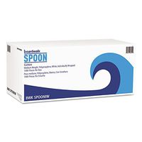 Boardwalk SPOONIW Mediumweight Wrapped Polypropylene Cutlery, Teaspoon, White, 1000/carton