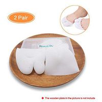 Revival.Dr Pack of 4 Toe Sleeve Cushions, Toe Protectors with Metatarsal Pads - Medical-Grade Silicone Gel - Toe Sleeves Gel Toe Guards Relieves Pain from Toes Rubbing Against Shoes (White)