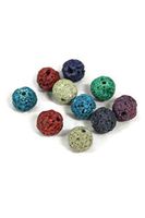 6mm Multi-Colored Replacement Lava Stone Beads for Essential Oil Diffuser Pendant Necklace- Set of 10
