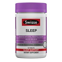 Swisse Ultiboost Sleep Supplement | Herbal Based Bedtime Sleep Aid | Magnesium, Valerian Root, Licorice | 120 Tablets