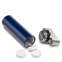 Cielo - Designer Navy Blue Pill Case Keychain Pill Holder for Medicine, Allergy Pills, Ibuprofen, Aspirin - Made in The USA, Cielo's Pill Container Keychain Pill Fob is The Best!