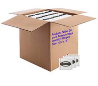 APQ Pack of 100 Slider Zip Lock Tobacco Bags 6.5 x 6. Heavy Duty Printed Plastic Bags 6 1/2 x 6, Thickness 4 Mil. Low Density Polyethylene Bags. Slide Top Closure Bags for Storing and Transporting.