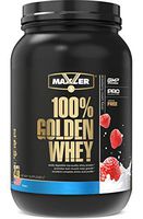 Maxler 100% Golden Whey Protein - 25g of Premium Whey Protein Powder per Serving - Pre, Post & Intra Workout - Fast-Absorbing Whey Hydrolysate, Isolate & Concentrate Blend - Strawberry Cream 2 lbs