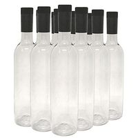 Plastic Wine Bottles & Screw Caps, Clear, 750ml - Pack of 48