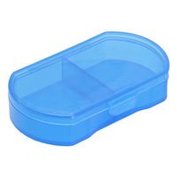 BecauseOf 2 Compartments Pill Box Supplement Case for Pocket or Purse, Travel Medication Organizer Case (Blue)