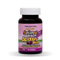 NaturesPlus Animal Parade Source of Life Acidophikidz Childrens Chewables - 90 Animal Shaped Tablets - Natural Berry Flavor - Vegetarian, Gluten-Free - 90 Servings