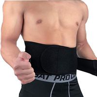 CapsA Lumbar Back Brace Support Belt Lumbar Back Protector Posture Corrector for Back Pain Relief for Men Women Wide Protection Adjustable Compression (Black, S)