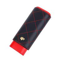 2 Holders Black Red Genuine Leather Cigar Case with Interior Cedar Lining, Packed with Nice Gift Box RAP262B Black Friday Deal