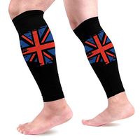 Calf Compression Sleeves 2 Pieces Scratched UK Flag Calf Guard Great for Running, Cycling, Maternity, Travel, Nurses