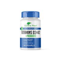 Earth’s Pearl Vitamin D3, K2, and Probiotic, 3-in-1 Dietary Supplement, 5000 iu - 90 Day Supply