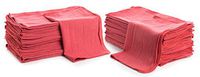 Cleaning Solutions Shop Towels (Pack of 50) 12” X 14” Reusable Cotton Towels - Perfect for Cleaning, Mechanic, Auto and Home. Commercial Grade Shop Rags (Red)