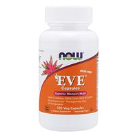 NOW Supplements, Eve Women's Multivitamin with Cranberry, Alpha Lipoic Acid  and CoQ10, plus Superfruits - Pomegranate, Acai & Mangosteen, Iron-Free, 120 Veg Capsules