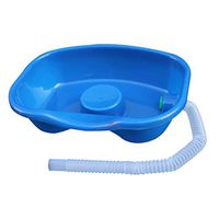 Healifty Medical Hair Washing Basin Medical Easy Bed Shampoo Plastic Basin Hair Washing Basin Thicken Wash Basin (Dark Blue)