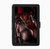 Cow Girl Sexy Black Cigarette Case Holder Wallet RFID-blocking