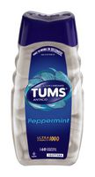 TUMS Antacid Chewable Tablets for Heartburn Relief, Ultra Strength, Peppermint, 160 Tablets