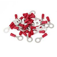 RV1.25-6 Red PVC Sleeve Insulated Ring Tongue Terminals 30 Pcs