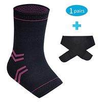 SWOLF Ankle Brace Toeless Compression Socks for Men Women, Arch Support Foot Compression Sleeves with Strap Relief Plantar Fasciitis Arch Pain, Reduce Swelling, Eases Achilles Tendonitis