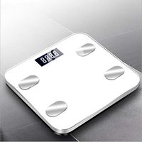 Large Display Digital Bathroom Scale, Easy to Read Electronic Scale, Used for Accurate Body Weighing Glass Ultra-Thin Platform, Measuring Weight, in Kg-Black, White CQOZ (Color : B)