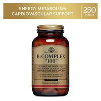 Solgar B-Complex "100", 250 Tablets - Heart Health - Nervous System Support - Supports Energy Metabolism - Non GMO, Vegan, Gluten Free, Dairy Free, Kosher, Halal - 250 Servings