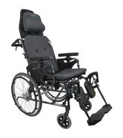Karman MVP-502 Lightweight Ergonomic Reclining Wheelchair Seat Size 18" Width X 18" Depth, Frame Weighs 33-34 Lbs W/O Footrests  Weight Capacity 250 lbs Black Frame