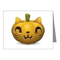 Note Cards (20 Pack) Kitty Cat Halloween Jack-O-Lantern