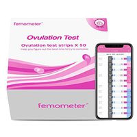 50 x Ovulation (LH) Test Strips Kit, Highly Sensitive and Accurate Results, Smart App (iOS & Android) Save All Test Results (3.5mm Width) by Femometer