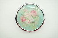 Metal Pill Case (Flower) With Mirror