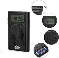 Pocket Radio, Digital AM/FM Radio with Clear Speaker, LCD Screen, Alarm Clock, Earphone and Stereo Mode