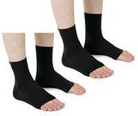 MojaSports Ankle Compression Sleeves Plantar Fasciitis Foot Socks Arch Support (PureBlack, Small/Medium)