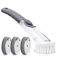 Kaimaily Kitchen Cleaning Brushes Household Cleaning Brushes Scrub Brush Dish Brushes with Replacement Head Brushes with Washing up Liquid and Sponge