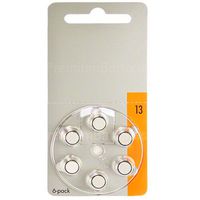 Power Special Made in Germany Zinc Air Hearing Aid Batteries Size 13, P13, S13 (6 Cells)