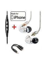Shure SE215-CL Clear Earphones and CBL-M+-K-EFS Music Phone Cable with Remote and Mic for iPhone, iPod, iPad