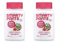 SmartyPants Kids Probiotic Complete Prebiotic, Probiotic, Immunity and Digestion 4 Billion CFU (60 Gummies) Pack of 2 (120 Gummies, Strawberry Creme)