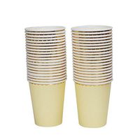 Geeklife Gold Paper Cups,Sparkly Gold Foil Disposable Paper Cups 9oz for Wedding,Party,Cocktail and Anniversary Dinner,40 PCS