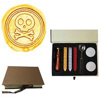 MDLG Vintage Cute Skull Bone Custom Picture Logo Wedding invitations Wax Seal Sealing Stamp Wax Sticks Melting Spoon Candle Gift Box Rosewood Handle set