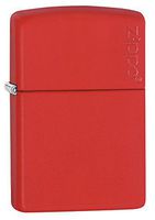 Zippo Personalized Message Engraved on Backside Customized Basic Styles Matte Colors Windproof Lighter (Red Logo)