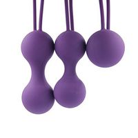 LUOEM Kegel Exercise Weights Silicone Vaginal Tightening Balls for Bladder Control and Pelvic Floor Exercises 3 Pcs (Purple)