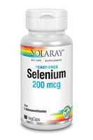Solaray Selenium 200, Yeast-Free 200mcg | Healthy Immune, Thyroid Function, Antioxidant Support | High Absorption Formula | Vegan & Non-GMO | 90ct