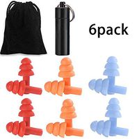 6 Pairs of Silicone Earplugs for Sleeping Ear Plugs Noise Cancelling Reusable Safe Comfortable earplugs Hearing Protection with Black Storage Bag and Bottle (Mixed)