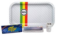Trip 2 Clear Rolling Papers King Size with Elements 110mm Roller, Pre Rolled Tips, Hippie Butler Flip Top Storage Container and Rolling Paper Depot Rolling Tray
