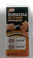 Duracell Easy Tab Hearing Aid Batteries Size 312 (16 batteries)