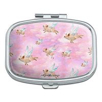 If Pigs Could Fly Pink Clouds Wings Rectangle Pill Case Trinket Gift Box